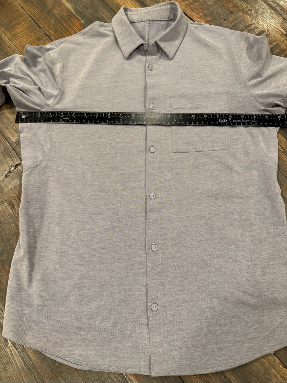 Lululemon Commission Long Sleeve Men’s Heather Light Gray Button-Down Shirt Sz M